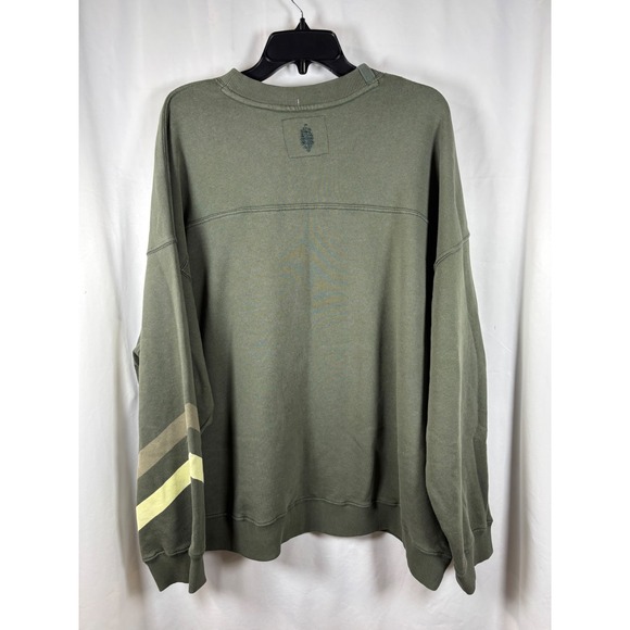 FP Movement Free People Olive Green Oversized Graphic Crewneck Sweatshirt Large - Picture 3 of 4